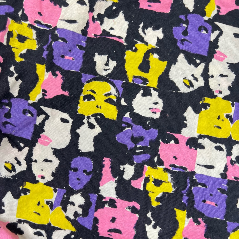 1990s Pop Art High Waist Shorts Long Cuff Rolled Short Warhol Graphic T Shirt 90 - Picture 11 of 17